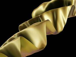 Abstract Gold Wave metal design. Shiny golden design element on dark background for Business card or technology website background. photo