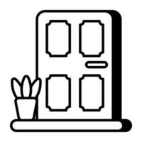 Conceptual linear design icon of door vector