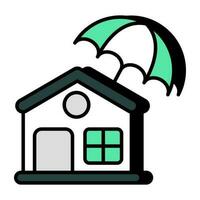 Editable design icon of home insurance vector