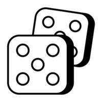 A linear design, icon of ludo dices vector