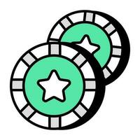 A colored design icon of casino tokens vector