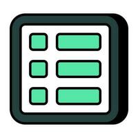 A flat design icon of checklist vector