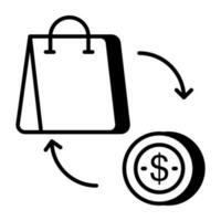 Conceptual flat design icon of cash on delivery vector