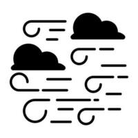 Editable design icon of windy cloud vector