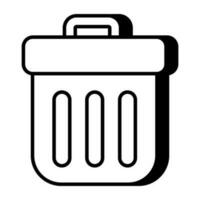 An icon design of dustbin vector