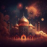 Islamic happy new year Leonardo Diffusion moroccan lamp background photo