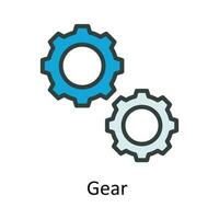 Gear  vector  Fill outline Icon Design illustration. Work in progress Symbol on White background EPS 10 File