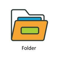 Folder  vector  Fill outline Icon Design illustration. Work in progress Symbol on White background EPS 10 File