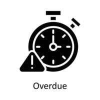 Overdue  vector  Solid Icon Design illustration. Time Management Symbol on White background EPS 10 File