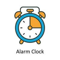 alarma reloj vector llenar contorno icono diseño ilustración. hora administración símbolo en blanco antecedentes eps 10 archivo