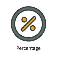 Percentage vector  Fill outline Icon Design illustration. Work in progress Symbol on White background EPS 10 File