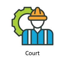 Court vector Fill outline Icon Design illustration. Time Management Symbol on White background EPS 10 File