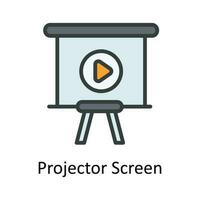 Projector Screen  vector  Fill outline Icon Design illustration. Work in progress Symbol on White background EPS 10 File