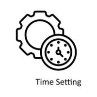 Time Setting vector   outline Icon Design illustration. Work in progress Symbol on White background EPS 10 File