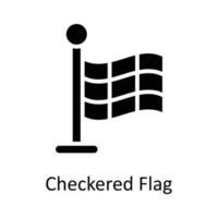 Checkered Flag  vector    solid Icon Design illustration. Location and Map Symbol on White background EPS 10 File