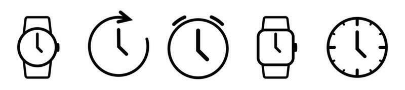 time icon time left alarm clock and open 24 our icon pack vector