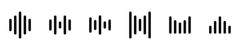 sonido ola icono conjunto frecuencia icono vector