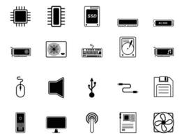 computer component icon hardware processor motherboard vector