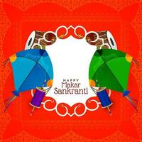 tarjeta de felicitación del festival indio cultural makar sankranti vector
