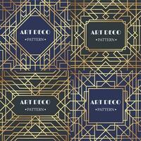 Art deco border. Glamour pattern retro party frames background, decorative borders vector set