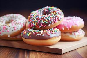 . Tasty donuts. National donuts day. photo