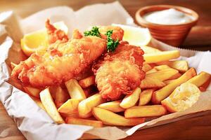 . Fish and chips. photo