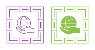 Global Hand Vector Icon