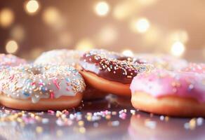 . Tasty donuts. National donuts day. photo