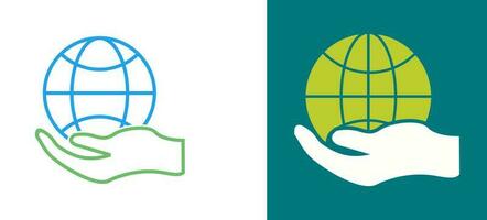 Global Hand Vector Icon