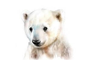 polar oso bebé retrato. generativo ai foto