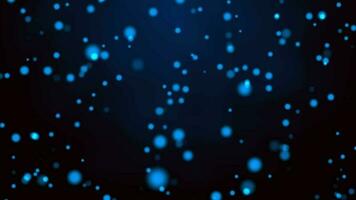 3D abstract digital technology animated blue light particles on blue background. video