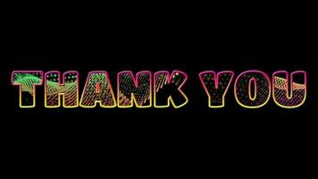 Text THANK YOU 3D digital technology animated on black background video