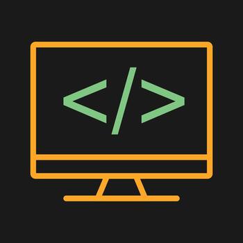 codificación en el icono de vector de pantalla