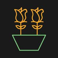 Tulips in Pot Vector Icon