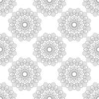 Seamless Mandala Pattern in Black and White vector