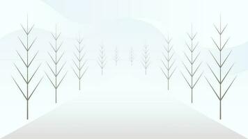 Snowy Landscape Illustration Vector