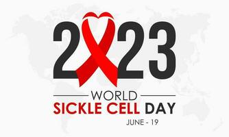 2023 Concept World Sickle Cell Day health prevention concept vector banner template. Hemoglobin care, diagnosis, health treatment theme.