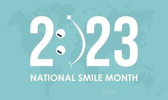 2023 Concept National Smile Month friendship, oral health, happiness vector illustration template