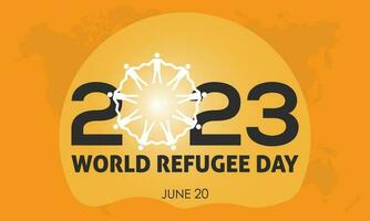 2023 concepto mundo refugiado día supervivencia humano vida vector ilustración bandera modelo