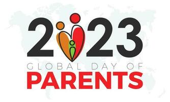 2023 Concept Global Day of Parents vector banner template illustration. Global family concept with love parents, child observed on june.