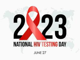 2023 Concept National HIV Testing Day health care concept vector banner template design. Medical treatment, hiv protection, virus prevention theme.