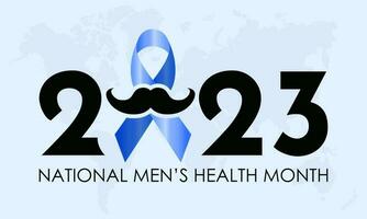 2023 Concept National Mens Health Month health awareness vector illustration banner template.