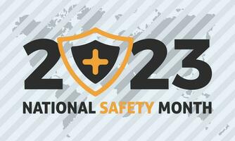 2023 Concept National Safety Month. International road safety prevention vector banner illustration template.