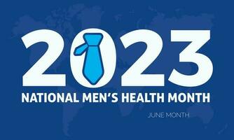 2023 concepto nacional de los hombres salud mes salud conciencia vector ilustración bandera modelo.