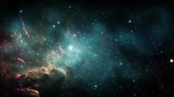 esterno spazio. galassia e nebulosa. astratto spazio sfondo. infinito universo con stelle e galassie nel esterno spazio. cosmo arte. movimento design. video