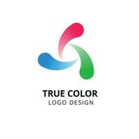 Circle swirl logo. Colorful round abstract emblem. True color spiral vector isolated design