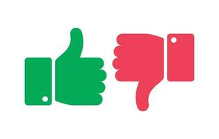 Like unlike buttons. Thumbs up and down isolated icons. Yes and no fingers, positive negative marks vector symbols