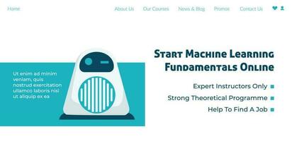 Smart machine learning fundamentals online, web vector