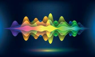 Colorful voice waves or motion sound frequency. Abstract soundtrack energy background or music color visualization vector illustration