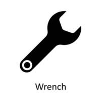 Wrench  vector   Solid Icon Design illustration. Work in progress Symbol on White background EPS 10 File